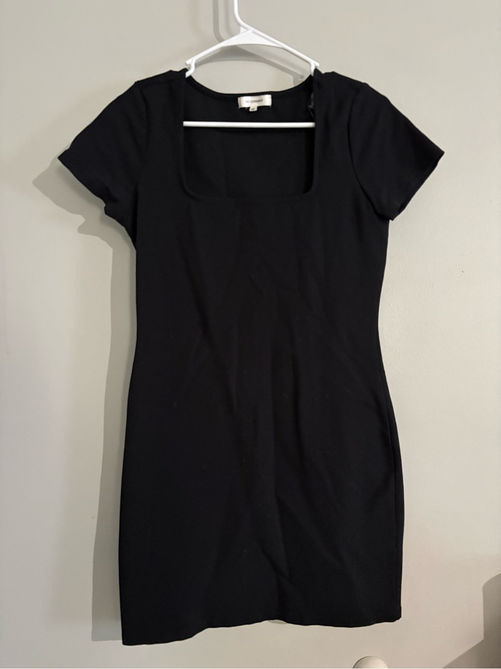 Elegant Black Square-Neck Mini Dress by Unknown Brand